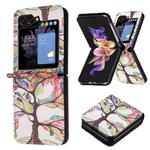 For Samsung Galaxy Z Flip6 Colored Drawing Pattern PU + PC Shockproof Phone Case(Big Tree)