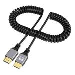 HDMI Type-A to HDMI Type-A HDMI OD4.0 Spring Cable, Length: 0.5m~2.4m(Grey Shell)