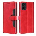 For Motorola Moto G24 4G Skin Feel Magnetic Buckle Leather Phone Case(Red)