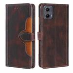 For Motorola Edge 5G 2024 Skin Feel Magnetic Buckle Leather Phone Case(Brown)