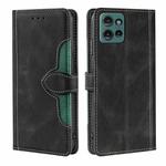 For Motorola Edge 50 5G Skin Feel Magnetic Buckle Leather Phone Case(Black)