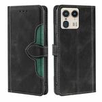 For Motorola Edge 50 Ultra Skin Feel Magnetic Buckle Leather Phone Case(Black)