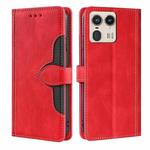 For Motorola Edge 50 Ultra Skin Feel Magnetic Buckle Leather Phone Case(Red)