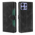 For Motorola Edge 50 Pro 5G Skin Feel Magnetic Buckle Leather Phone Case(Black)