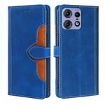 For Motorola Edge 50 Pro 5G Skin Feel Magnetic Buckle Leather Phone Case(Blue)