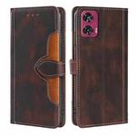 For Motorola Edge 50 Fusion 5G Skin Feel Magnetic Buckle Leather Phone Case(Brown)