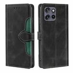 For Motorola Edge 50 Neo 5G Skin Feel Magnetic Buckle Leather Phone Case(Black)