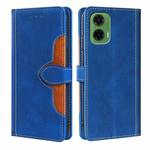 For Motorola Moto G35 5G Skin Feel Magnetic Buckle Leather Phone Case(Blue)