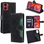 For Motorola Moto G05 Skin Feel Magnetic Buckle Leather Phone Case(Black)
