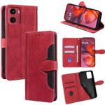 For Motorola Moto G05 Skin Feel Magnetic Buckle Leather Phone Case(Red)