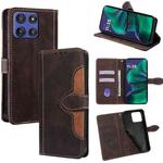 For Motorola Moto G Stylus 5G 2025 Skin Feel Magnetic Buckle Leather Phone Case(Brown)