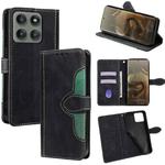 For Motorola Edge 60 Pro 5G Skin Feel Magnetic Buckle Leather Phone Case(Black)