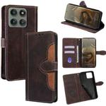 For Motorola Edge 60 Pro 5G Skin Feel Magnetic Buckle Leather Phone Case(Brown)