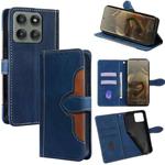 For Motorola Edge 60 Pro 5G Skin Feel Magnetic Buckle Leather Phone Case(Blue)