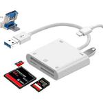 7 in 1 USB 3.0 + 8 Pin Interface Multi-function OTG Card Reader(White)