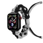 For Apple Watch Series 5 40mm Screw Nut Dual-Color Braided Paracord Watch Band(Black Grey)