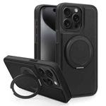 For iPhone 15 Pro Yashi 360 Degree Rotating MagSafe Bracket Phone Case(Black)