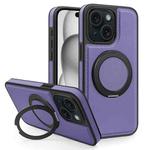 For iPhone 15 Yashi 360 Degree Rotating MagSafe Bracket Phone Case(Purple)