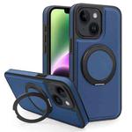 For iPhone 14 Plus Yashi 360 Degree Rotating MagSafe Bracket Phone Case(Blue)