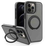 For iPhone 12 Pro Yashi 360 Degree Rotating MagSafe Bracket Phone Case(Grey)