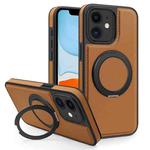 For iPhone 11 Yashi 360 Degree Rotating MagSafe Bracket Phone Case(Brown)