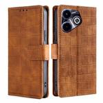 For Infinix Hot 40i Skin Feel Crocodile Magnetic Clasp Leather Phone Case(Brown)