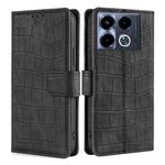 For Infinix Note 40 4G Skin Feel Crocodile Magnetic Clasp Leather Phone Case(Black)