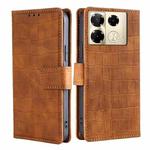 For Infinix Note 40 Pro 4G Skin Feel Crocodile Magnetic Clasp Leather Phone Case(Brown)