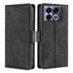 For Infinix Note 40 5G Skin Feel Crocodile Magnetic Clasp Leather Phone Case(Black)