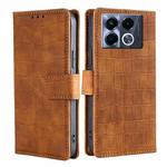 For Infinix Note 40 5G Skin Feel Crocodile Magnetic Clasp Leather Phone Case(Brown)