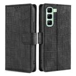 For Infinix Hot 50 5G Skin Feel Crocodile Magnetic Clasp Leather Phone Case(Black)