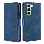 For Infinix Hot 50 5G Skin Feel Crocodile Magnetic Clasp Leather Phone Case(Blue)