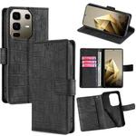 For Infinix Note 50 Pro+ 5G Skin Feel Crocodile Magnetic Clasp Leather Phone Case(Black)