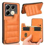 For Infinix Note 40 4G Cow Pattern Sewing Card Bag Phone Case(Orange)
