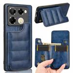 For Infinix Note 40 Pro 4G Cow Pattern Sewing Card Bag Phone Case(Blue)
