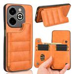 For Infinix Smart 8 Plus / Smart 8 Pro Cow Pattern Sewing Card Bag Phone Case(Orange)