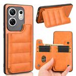 For Infinix Zero 30 4G Cow Pattern Sewing Card Bag Phone Case(Orange)