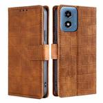 For Motorola Moto G Play 4G 2024 Skin Feel Crocodile Magnetic Clasp Leather Phone Case(Brown)