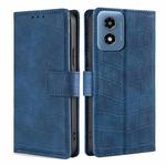 For Motorola Moto G Play 4G 2024 Skin Feel Crocodile Magnetic Clasp Leather Phone Case(Blue)