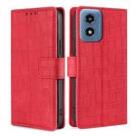 For Motorola Moto G Play 4G 2024 Skin Feel Crocodile Magnetic Clasp Leather Phone Case(Red)