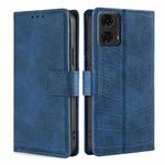 For Motorola Moto G24 4G Skin Feel Crocodile Magnetic Clasp Leather Phone Case(Blue)