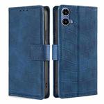 For Motorola Moto G34 5G Skin Feel Crocodile Magnetic Clasp Leather Phone Case(Blue)