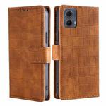 For Motorola Edge 5G 2024 Skin Feel Crocodile Magnetic Clasp Leather Phone Case(Brown)