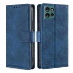 For Motorola Edge 50 5G Skin Feel Crocodile Magnetic Clasp Leather Phone Case(Blue)