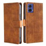 For Motorola Moto G85 5G Skin Feel Crocodile Magnetic Clasp Leather Phone Case(Brown)