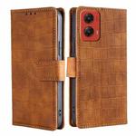 For Motorola Moto G Stylus 5G 2024 Skin Feel Crocodile Magnetic Clasp Leather Phone Case(Brown)