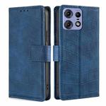 For Motorola Edge 50 Pro 5G Skin Feel Crocodile Magnetic Clasp Leather Phone Case(Blue)