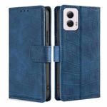 For Motorola Moto G Power 5G 2024 Skin Feel Crocodile Magnetic Clasp Leather Phone Case(Blue)