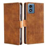 For Motorola Moto G 5G 2024 Skin Feel Crocodile Magnetic Clasp Leather Phone Case(Brown)