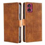 For Motorola Edge 50 Fusion 5G Skin Feel Crocodile Magnetic Clasp Leather Phone Case(Brown)